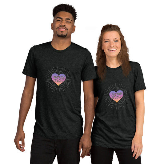 Justice Is Love Charcoal Tri-Blend Tee