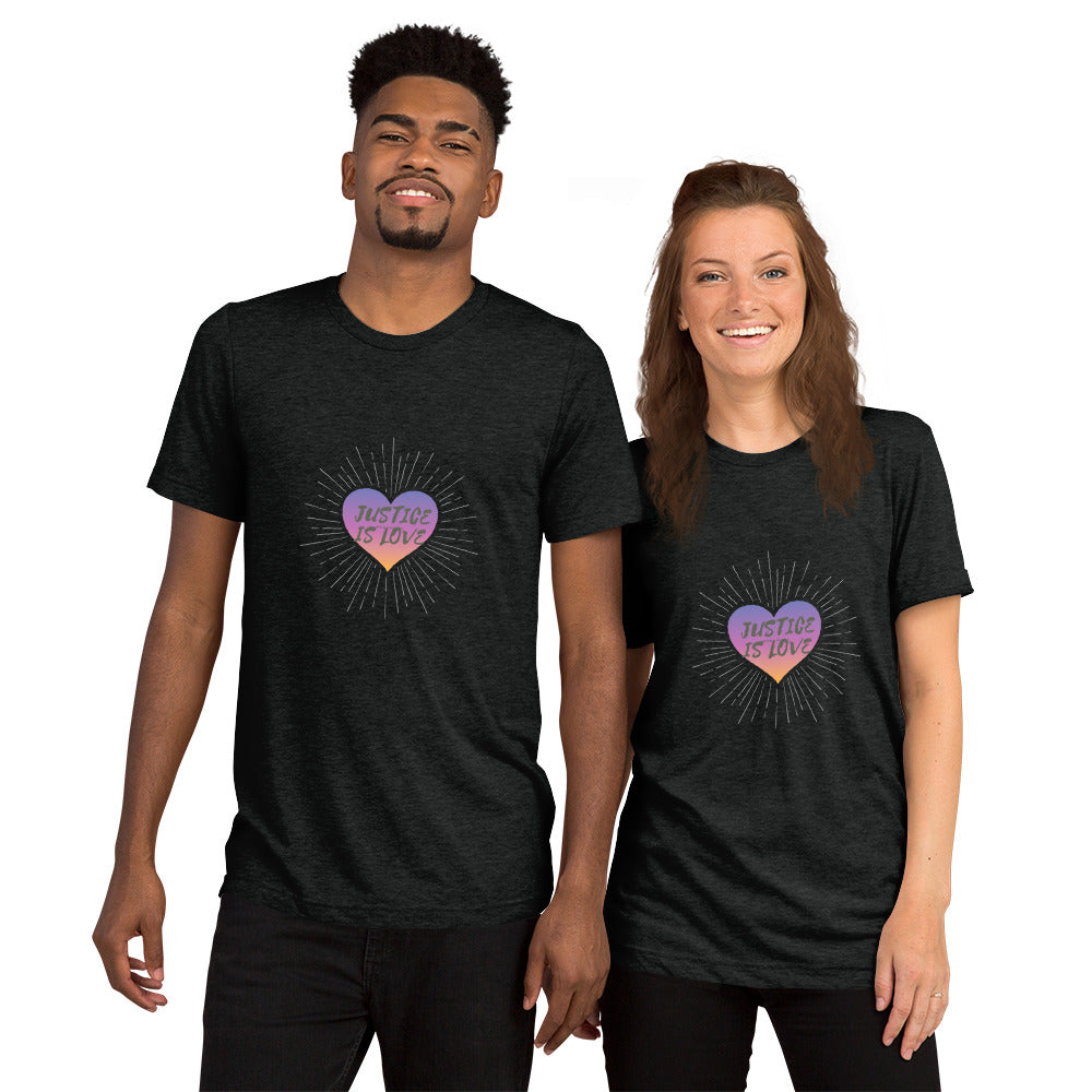 Justice Is Love Charcoal Tri-Blend Tee