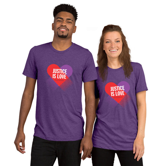 Justice Is Love Purple Tri-Blend Tee